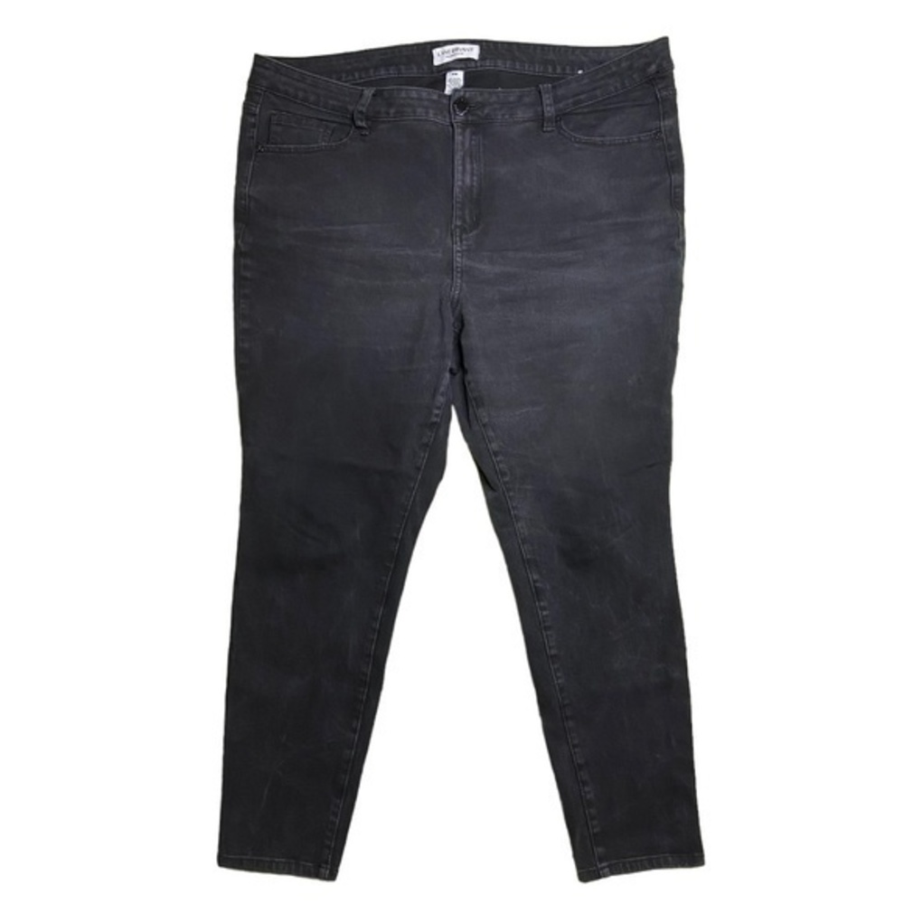 Lane Bryant Jeans High Rise Ultimate Stretch Skinny Faded Black Wash Denim Sz 20